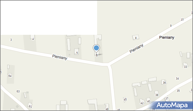 Pieniany, Pieniany, 6, mapa Pieniany