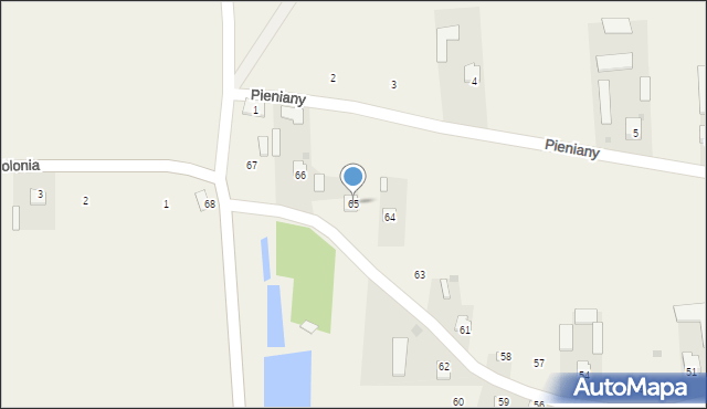 Pieniany, Pieniany, 65, mapa Pieniany