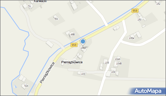 Pieniążkowice, Pieniążkowice, 108a, mapa Pieniążkowice