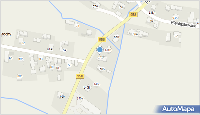 Pieniążkowice, Pieniążkowice, 141, mapa Pieniążkowice