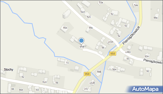 Pieniążkowice, Pieniążkowice, 57A, mapa Pieniążkowice