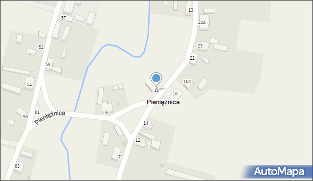 Pieniężnica, Pieniężnica, 11, mapa Pieniężnica