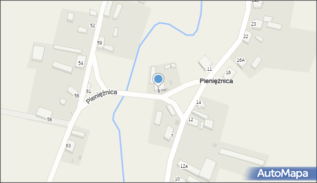 Pieniężnica, Pieniężnica, 9, mapa Pieniężnica