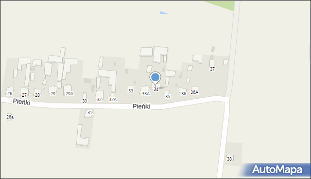 Pieńki, Pieńki, 34, mapa Pieńki