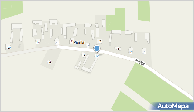 Pieńki, Pieńki, 12, mapa Pieńki