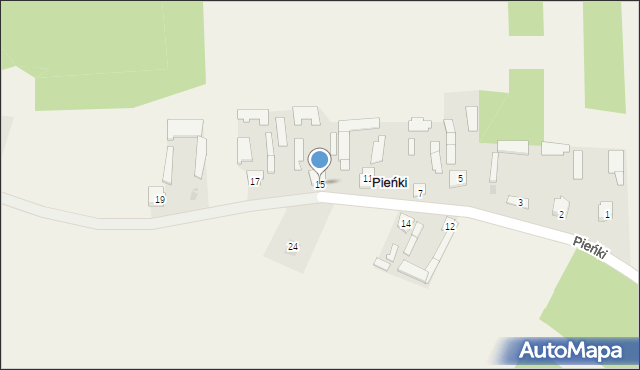 Pieńki, Pieńki, 15, mapa Pieńki