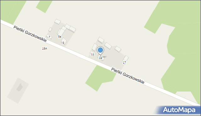 Pieńki Gorzkowskie, Pieńki Gorzkowskie, 14, mapa Pieńki Gorzkowskie