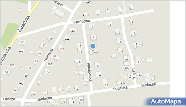 Pieńsk, Piastowska, 7, mapa Pieńsk