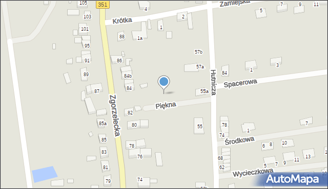 Pieńsk, Piękna, 4, mapa Pieńsk