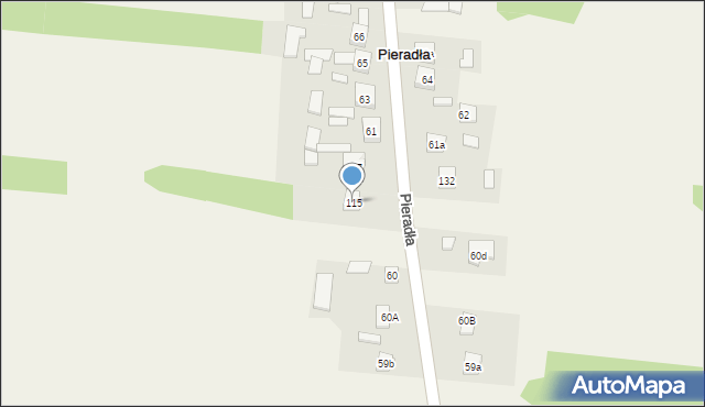Pieradła, Pieradła, 115, mapa Pieradła
