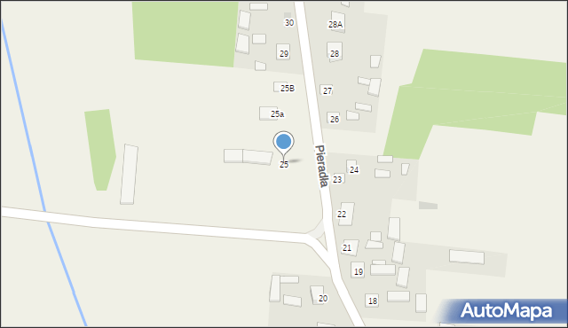 Pieradła, Pieradła, 25, mapa Pieradła