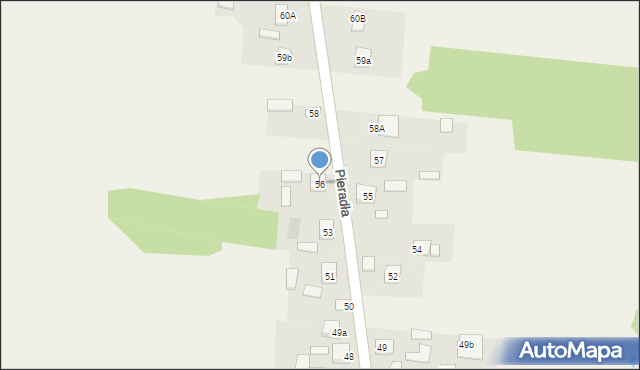 Pieradła, Pieradła, 56, mapa Pieradła