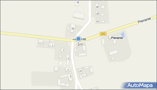 Pieranie, Pieranie, 16, mapa Pieranie