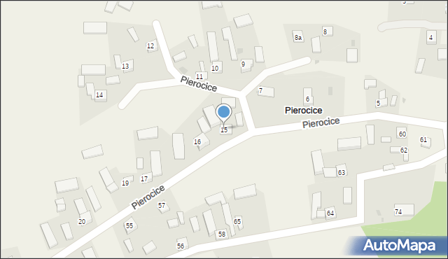 Pierocice, Pierocice, 15, mapa Pierocice