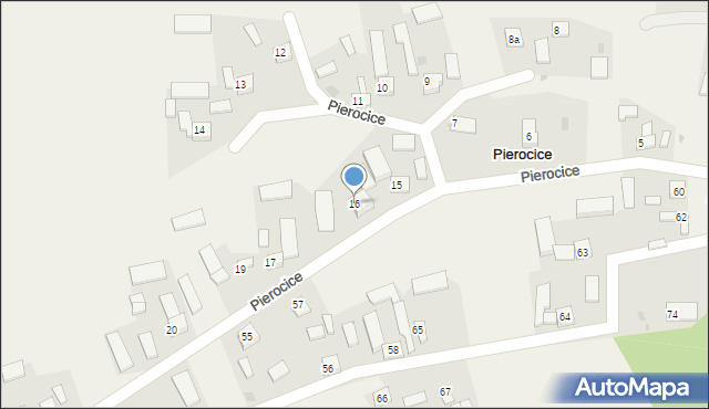 Pierocice, Pierocice, 16, mapa Pierocice