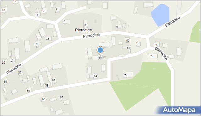 Pierocice, Pierocice, 63, mapa Pierocice