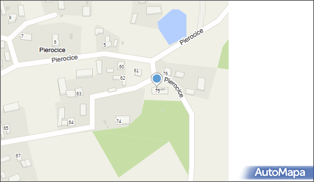 Pierocice, Pierocice, 75, mapa Pierocice