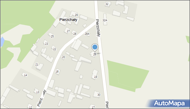 Pierzchały, Pierzchały, 26, mapa Pierzchały