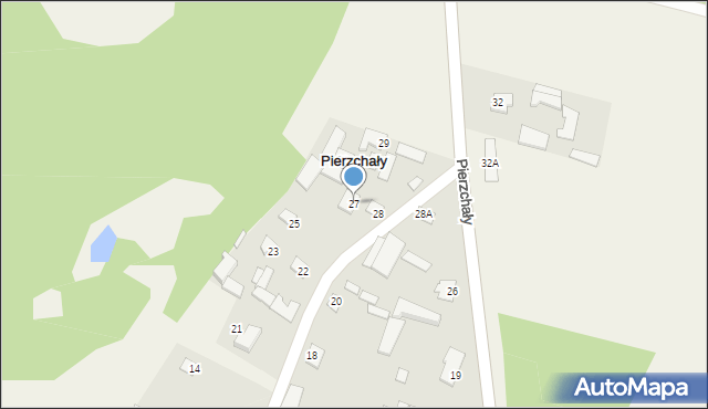 Pierzchały, Pierzchały, 27, mapa Pierzchały