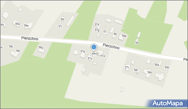 Pierzchno, Pierzchno, 57f, mapa Pierzchno