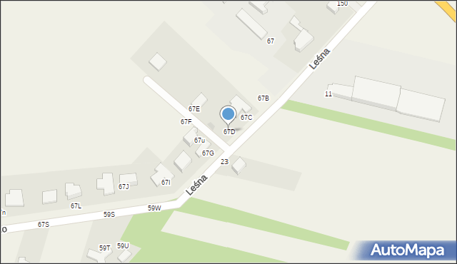 Pierzchno, Pierzchno, 67D, mapa Pierzchno