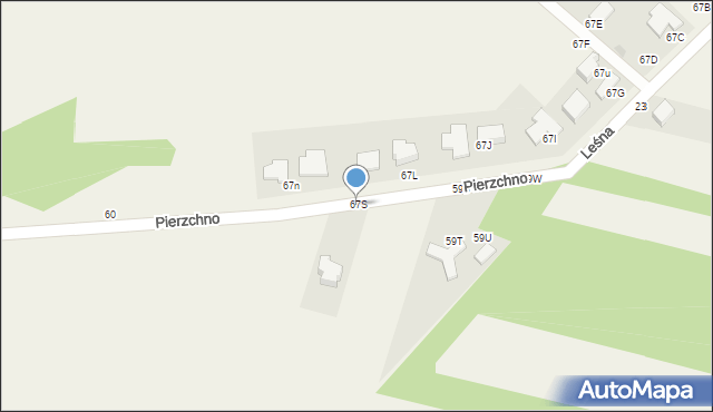 Pierzchno, Pierzchno, 67S, mapa Pierzchno