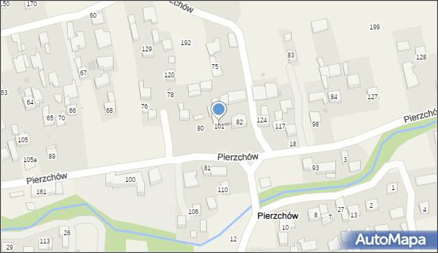 Pierzchów, Pierzchów, 101, mapa Pierzchów