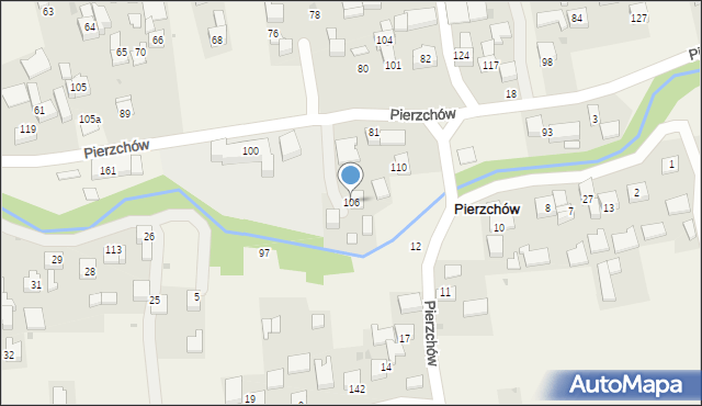 Pierzchów, Pierzchów, 106, mapa Pierzchów