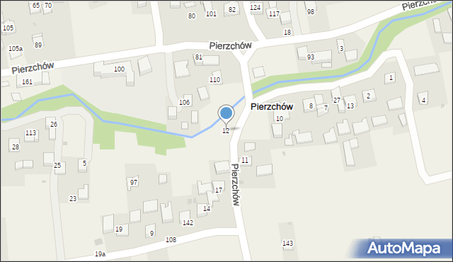 Pierzchów, Pierzchów, 12, mapa Pierzchów