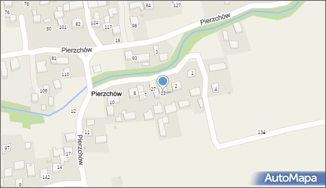 Pierzchów, Pierzchów, 13, mapa Pierzchów