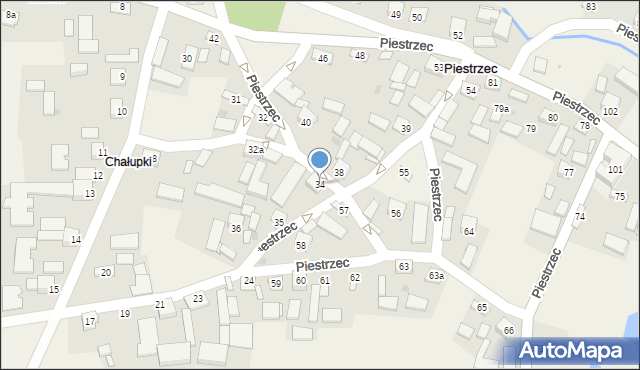 Piestrzec, Piestrzec, 34, mapa Piestrzec