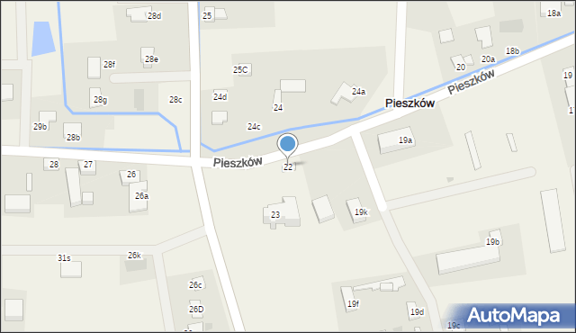 Pieszków, Pieszków, 22, mapa Pieszków