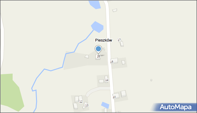 Pieszków, Pieszków, 16, mapa Pieszków