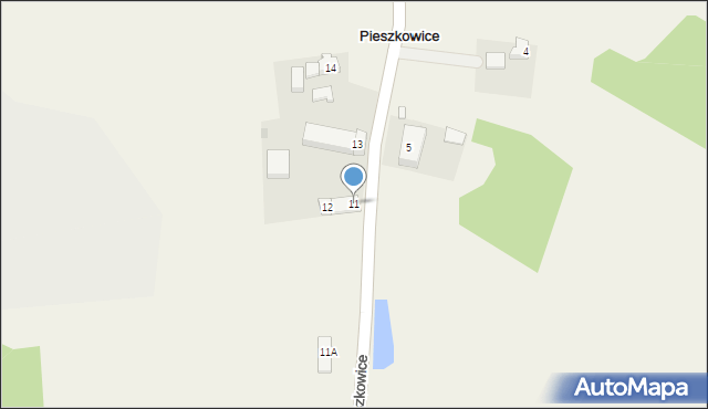 Pieszkowice, Pieszkowice, 11, mapa Pieszkowice