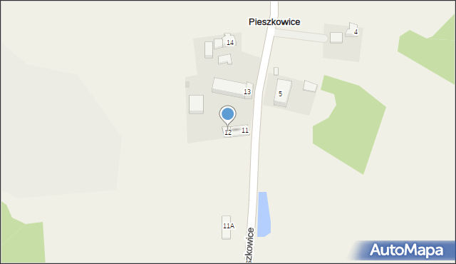 Pieszkowice, Pieszkowice, 12, mapa Pieszkowice