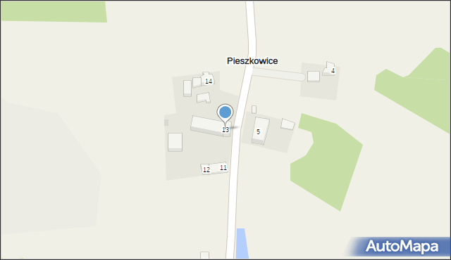 Pieszkowice, Pieszkowice, 13, mapa Pieszkowice
