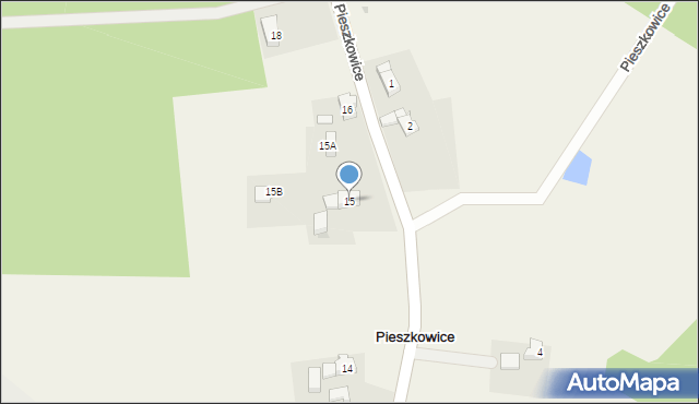 Pieszkowice, Pieszkowice, 15, mapa Pieszkowice