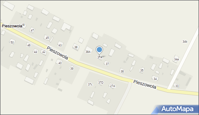 Pieszowola, Pieszowola, 37A, mapa Pieszowola