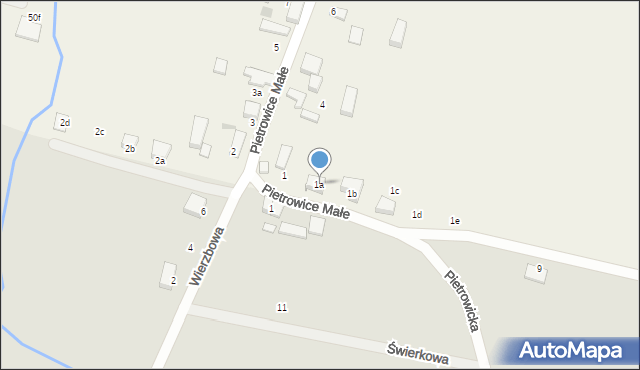 Pietrowice Małe, Pietrowice Małe, 1a, mapa Pietrowice Małe