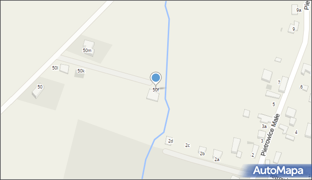 Pietrowice Małe, Pietrowice Małe, 50f, mapa Pietrowice Małe