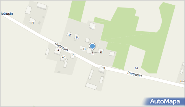 Pietrusin, Pietrusin, 1, mapa Pietrusin
