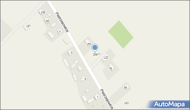 Pietrzejowice, Pietrzejowice, 204, mapa Pietrzejowice