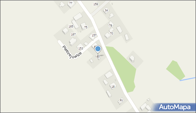 Pietrzejowice, Pietrzejowice, 90, mapa Pietrzejowice
