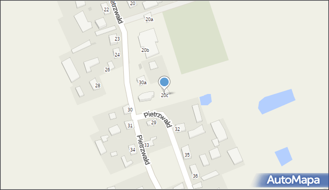 Pietrzwałd, Pietrzwałd, 20c, mapa Pietrzwałd