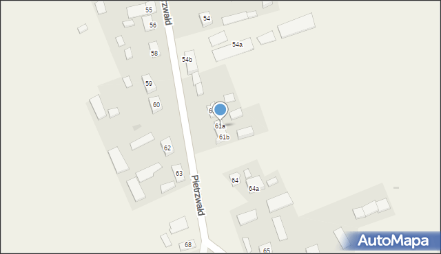 Pietrzwałd, Pietrzwałd, 61a, mapa Pietrzwałd