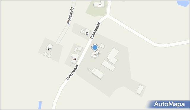 Pietrzwałd, Pietrzwałd, 20, mapa Pietrzwałd