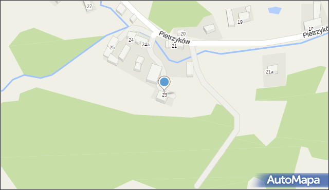 Pietrzyków, Pietrzyków, 23, mapa Pietrzyków