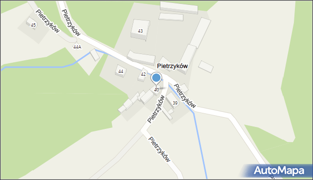 Pietrzyków, Pietrzyków, 40, mapa Pietrzyków