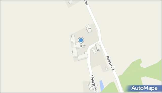 Pietrzyków, Pietrzyków, 49, mapa Pietrzyków
