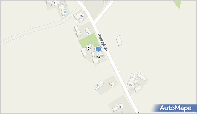 Pietrzyków, Pietrzyków, 54, mapa Pietrzyków